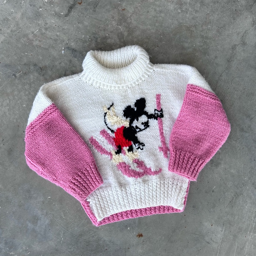 Vintage Mickey hand knit sweater - 2yrs